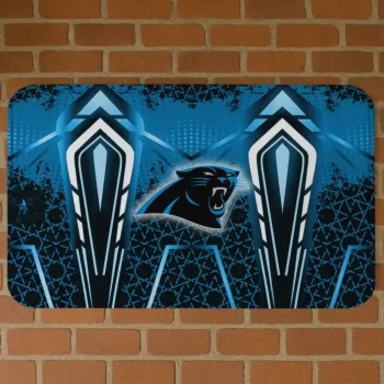 Blue Graphic Stripes Carolina Panthers Doormat - Non-Slip Fan Mat