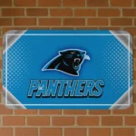 Blue Silver Halftone Carolina Panthers Doormat - Non-Slip Fan Mat