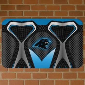 Black Torso Pattern Carolina Panthers Doormat - Non-Slip Fan Mat