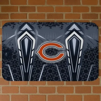 Blue Graphic Stripes Chicago Bears Doormat - Non-Slip Fan Mat