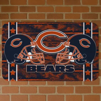 Blue Helmet Illustration Chicago Bears Doormat - Non-Slip Fan Mat