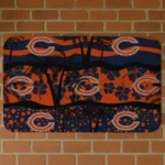 Black/Blue Palm Silhouette Chicago Bears Doormat - Non-Slip Fan Mat