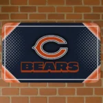 Blue Silver Halftone Chicago Bears Doormat - Non-Slip Fan Mat