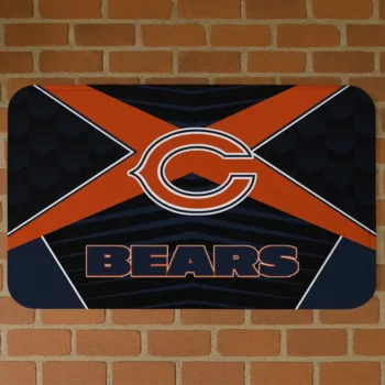 Black/Blue Techno Camo Chicago Bears Doormat - Non-Slip Fan Mat