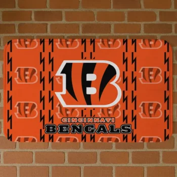 Orange Bolt Row Cincinnati Bengals Doormat - Non-Slip Fan Mat