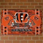 Orange Helmet Illustration Cincinnati Bengals Doormat - Non-Slip Fan Mat