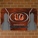 Orange Hexagon Oval Cincinnati Bengals Doormat - Non-Slip Fan Mat