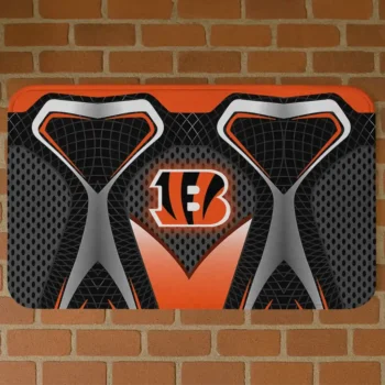 Black Torso Pattern Cincinnati Bengals Doormat - Non-Slip Fan Mat