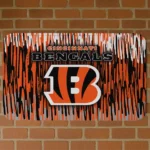 Orange Vertical Flow Cincinnati Bengals Doormat - Non-Slip Fan Mat