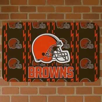Brown Bolt Row Cleveland Browns Doormat - Non-Slip Fan Mat