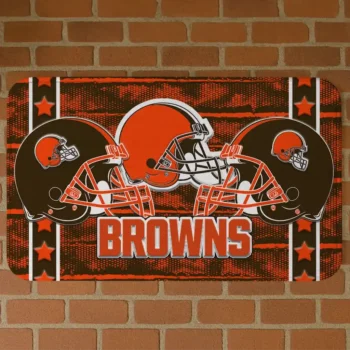 Brown Helmet Illustration Cleveland Browns Doormat - Non-Slip Fan Mat