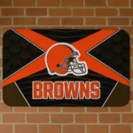 Black/Brown Techno Camo Cleveland Browns Doormat - Non-Slip Fan Mat