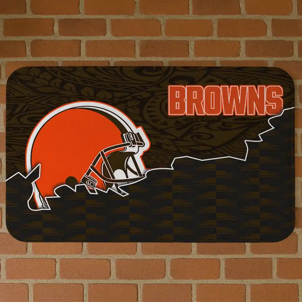 cleveland-browns-tribal-detailing-brown-black-doormat-best-selling.webp cleveland browns tribal detailing brown black doormat best selling