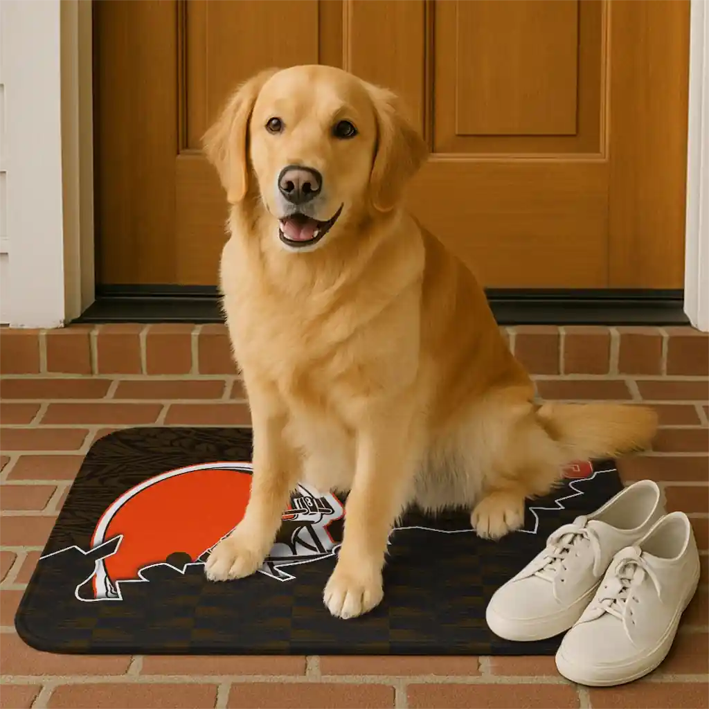 cleveland-browns-tribal-detailing-brown-black-doormat-high-quality.webp