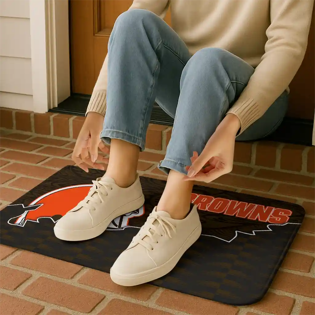 cleveland-browns-tribal-detailing-brown-black-doormat-top-rated.webp