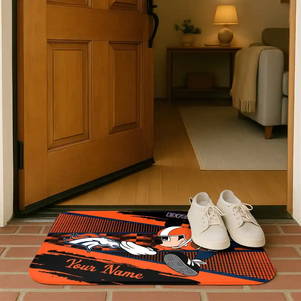 customized-denver-broncos-mickey-quarterback-orange-black-doormat-fashion-forward.webp