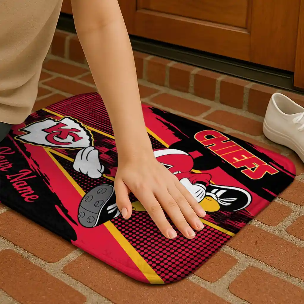 customized-kansas-city-chiefs-mickey-quarterback-red-black-doormat-premium-grade.webp
