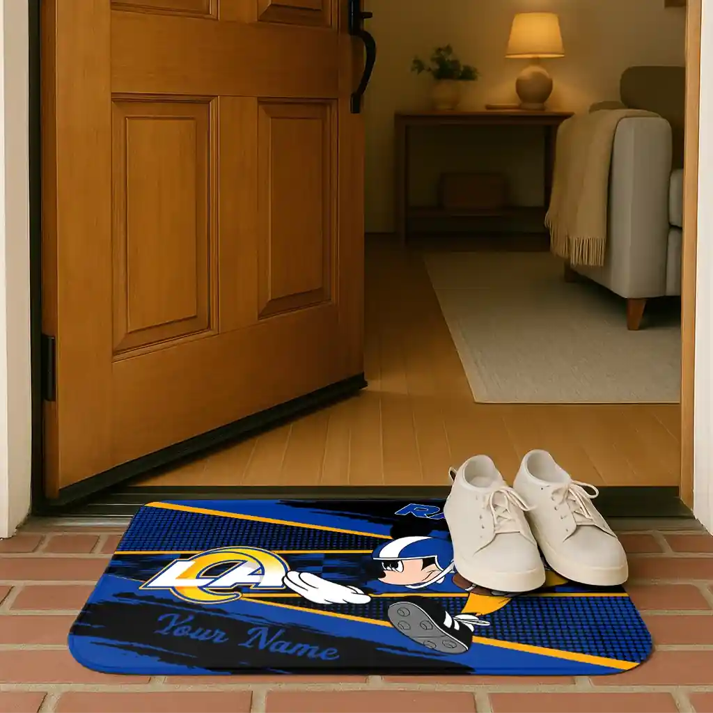 customized-los-angeles-rams-mickey-quarterback-blue-black-doormat-fashion-forward.webp