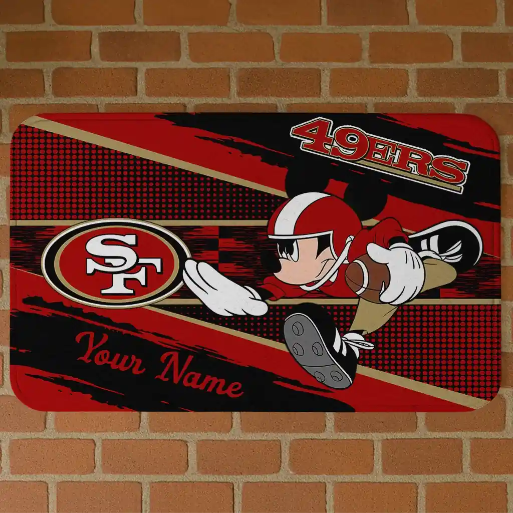 customized-san-francisco-49ers-mickey-quarterback-red-black-doormat-best-selling.webp customized san francisco 49ers mickey quarterback red black doormat best selling