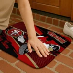 customized-san-francisco-49ers-mickey-quarterback-red-black-doormat-best-selling.webp