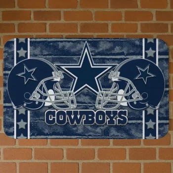Blue Helmet Illustration Dallas Cowboys Doormat - Non-Slip Fan Mat