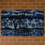 Black/Blue Palm Silhouette Dallas Cowboys Doormat - Non-Slip Fan Mat