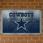 Blue Pixel Blur Dallas Cowboys Doormat - Non-Slip Fan Mat