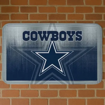 Blue Pixel Blur Dallas Cowboys Doormat - Non-Slip Fan Mat