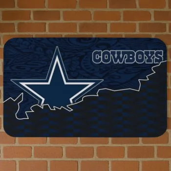 Black/Blue Tribal Detailing Dallas Cowboys Doormat - Non-Slip Fan Mat