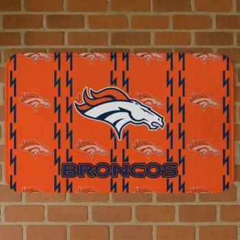 Orange Bolt Row Denver Broncos Doormat - Non-Slip Fan Mat