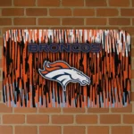 Orange Vertical Flow Denver Broncos Doormat - Non-Slip Fan Mat