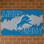 Blue Plate Rip Detroit Lions Doormat - Non-Slip Fan Mat