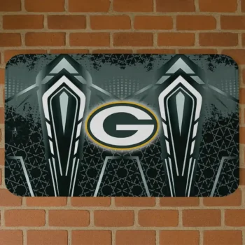 Green Graphic Stripes Green Bay Packers Doormat - Non-Slip Fan Mat