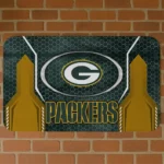 Green Hexagon Oval Green Bay Packers Doormat - Non-Slip Fan Mat