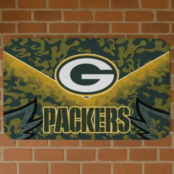 Green Layered Lines Green Bay Packers Doormat - Non-Slip Fan Mat