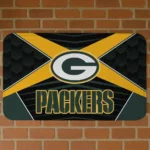Black/Green Techno Camo Green Bay Packers Doormat - Non-Slip Fan Mat