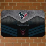 Black/Blue Chevron Points Houston Texans Doormat - Non-Slip Fan Mat