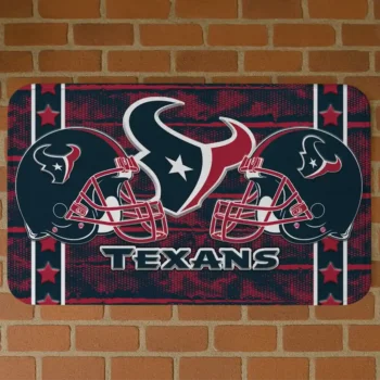 Blue Helmet Illustration Houston Texans Doormat - Non-Slip Fan Mat