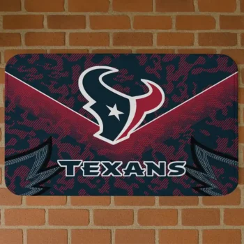 Blue Layered Lines Houston Texans Doormat - Non-Slip Fan Mat
