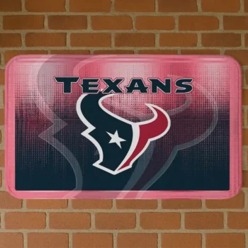 Blue Pixel Blur Houston Texans Doormat - Non-Slip Fan Mat