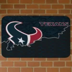 Black/Blue Tribal Detailing Houston Texans Doormat - Non-Slip Fan Mat