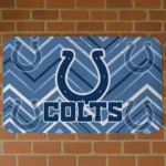 Blue Chevron Geometrics Indianapolis Colts Doormat - Non-Slip Fan Mat