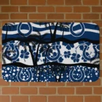 Black/Blue Palm Silhouette Indianapolis Colts Doormat - Non-Slip Fan Mat
