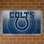 Blue Pixel Blur Indianapolis Colts Doormat - Non-Slip Fan Mat