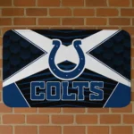 Black/Blue Techno Camo Indianapolis Colts Doormat - Non-Slip Fan Mat