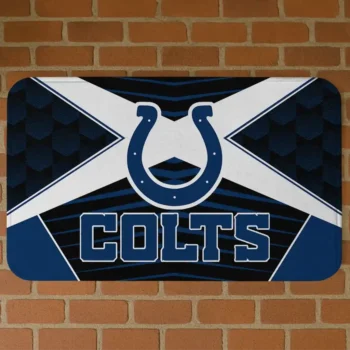 Black/Blue Techno Camo Indianapolis Colts Doormat - Non-Slip Fan Mat