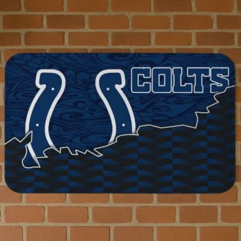 Black/Blue Tribal Detailing Indianapolis Colts Doormat - Non-Slip Fan Mat
