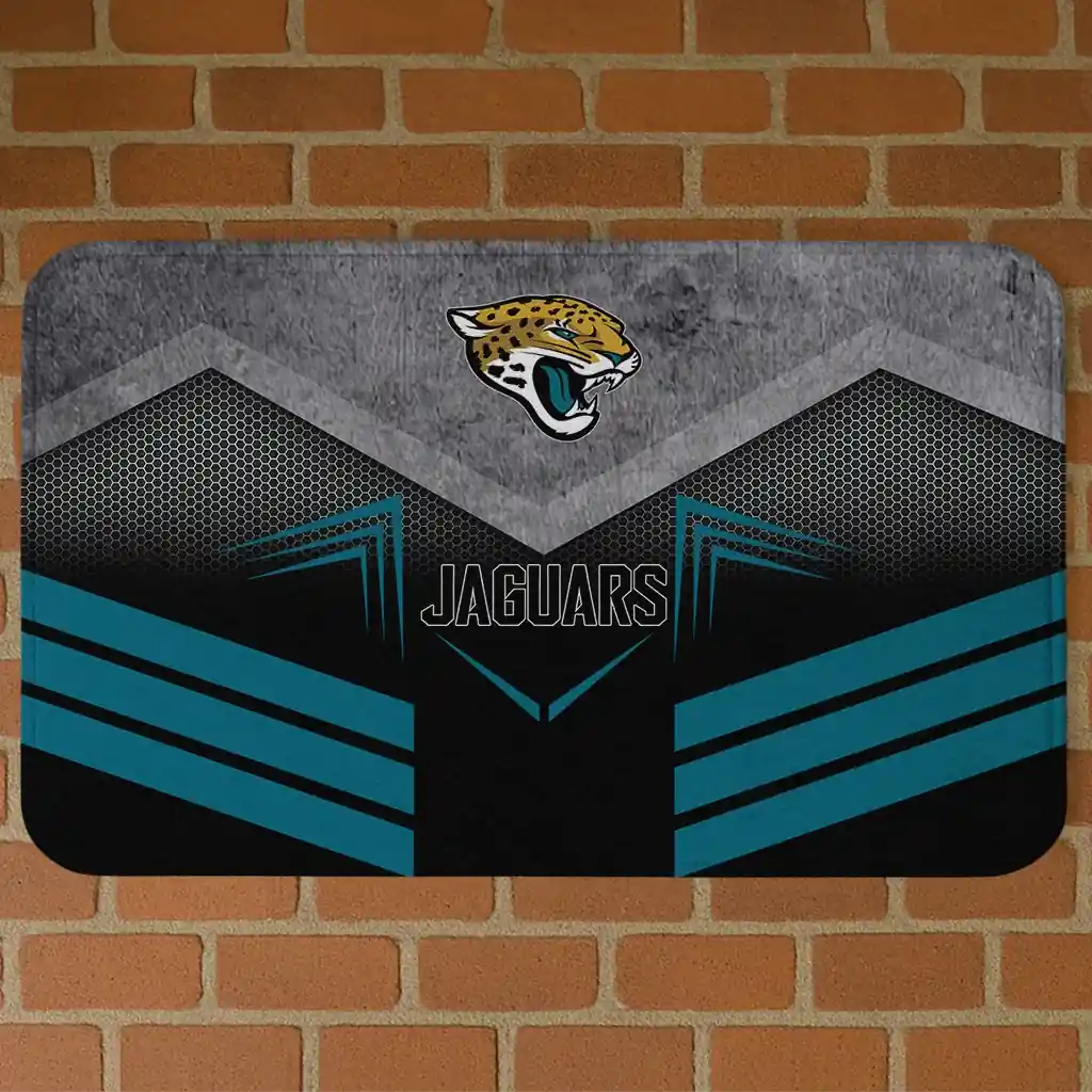 jacksonville-jaguars-chevron-points-teal-black-doormat-best-selling.webp jacksonville jaguars chevron points teal black doormat best selling