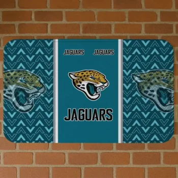 Teal Chevron Stack Jacksonville Jaguars Doormat - Non-Slip Fan Mat