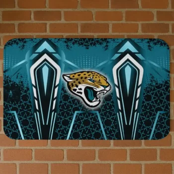 Teal Graphic Stripes Jacksonville Jaguars Doormat - Non-Slip Fan Mat